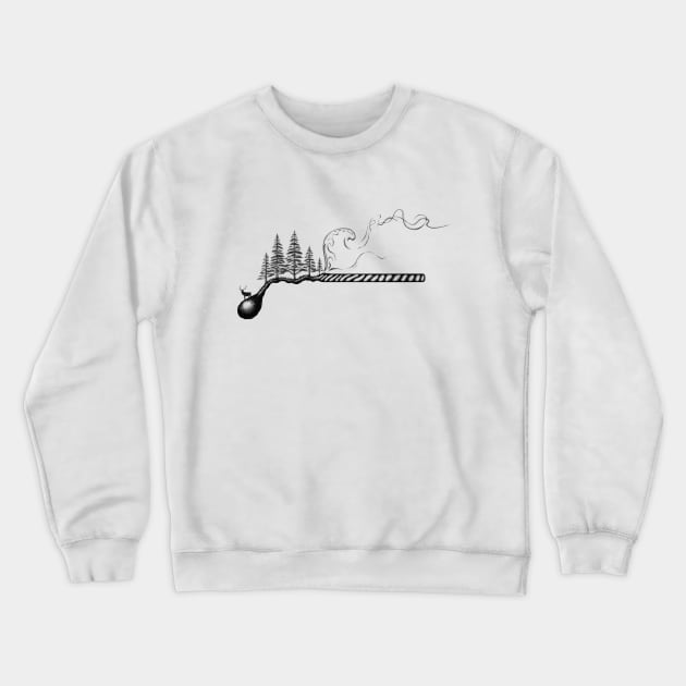 Forest Fire Crewneck Sweatshirt by TenkenNoKaiten